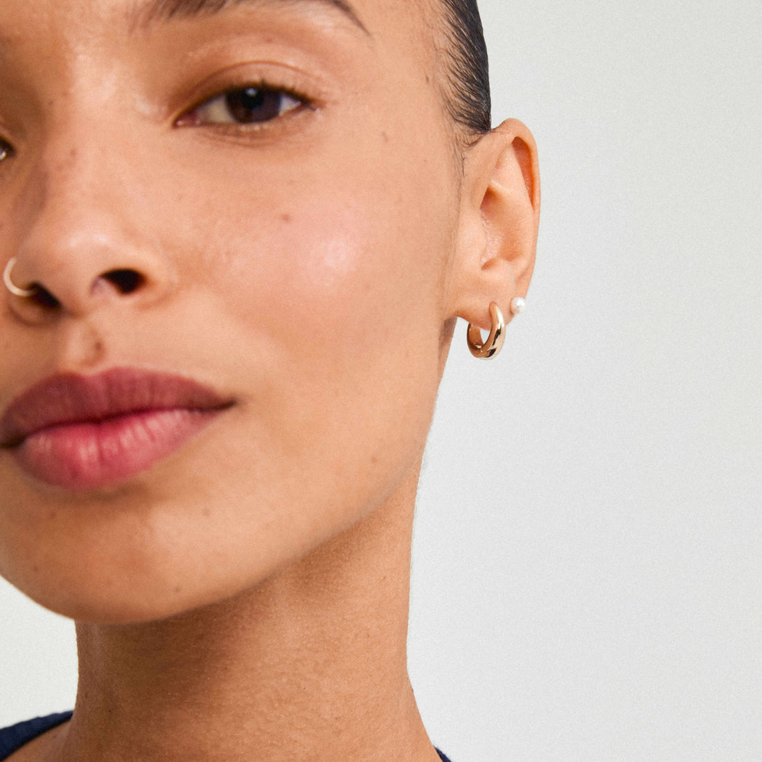 STARLIGHT recycled pearl & hoop earrings 2-in-1 set