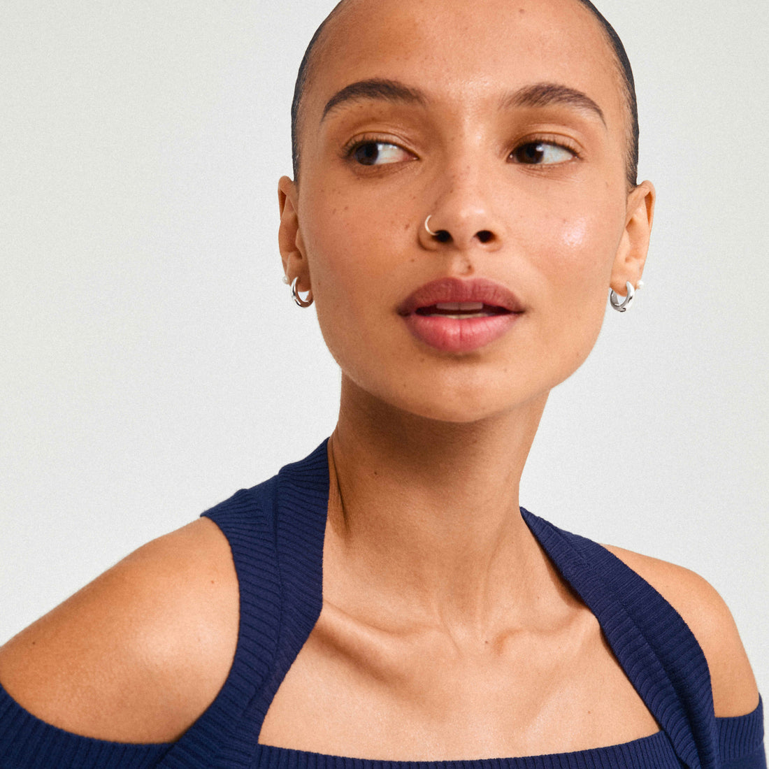 STARLIGHT recycled pearl & hoop earrings 2-in-1 set