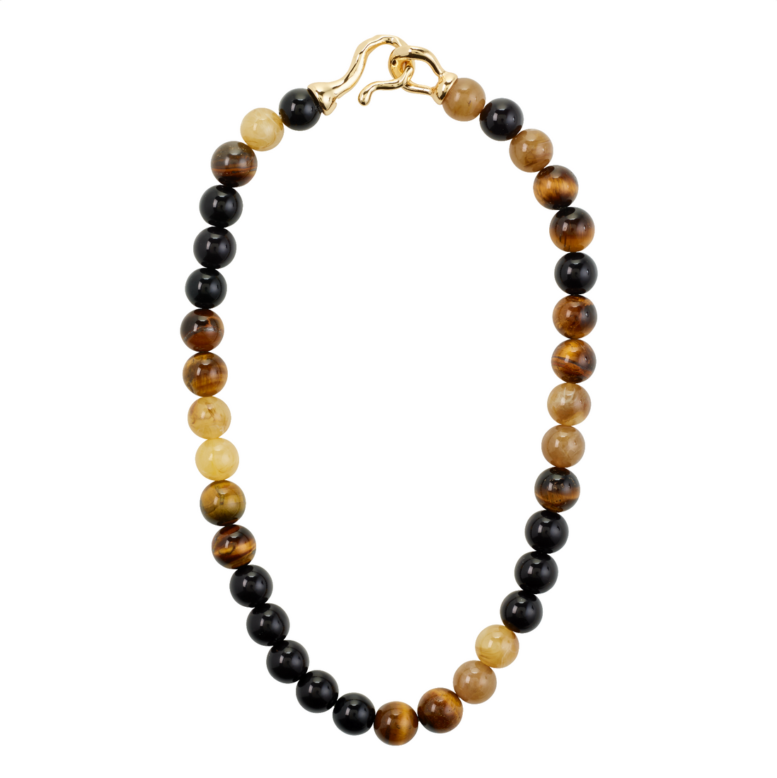UNFOLD semi-precious stones necklace brown
