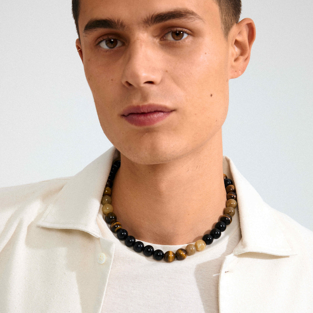UNFOLD semi-precious stones necklace brown