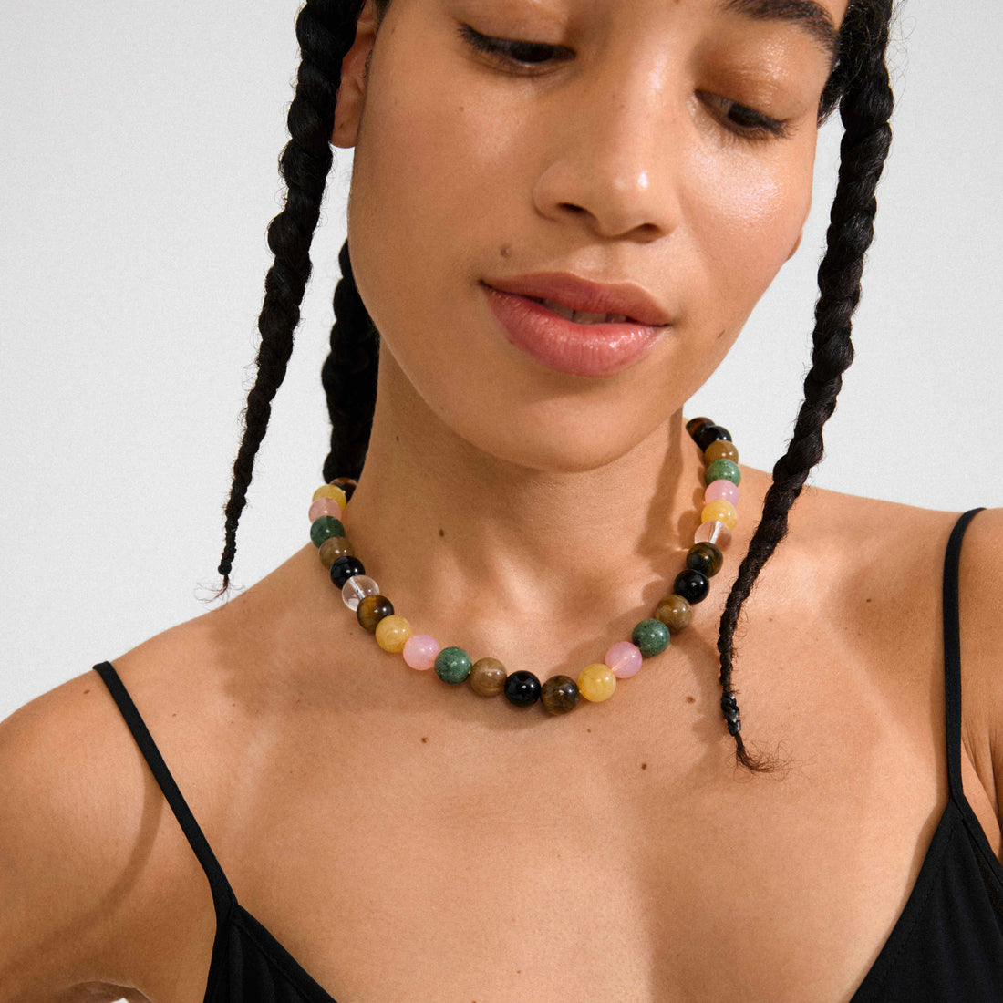 UNFOLD collier multicolore pierres semi-précieuses