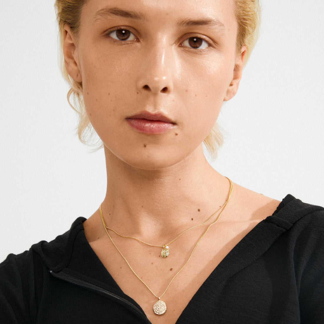 SHIFT recycled pearl & crystal necklace 2-in-1