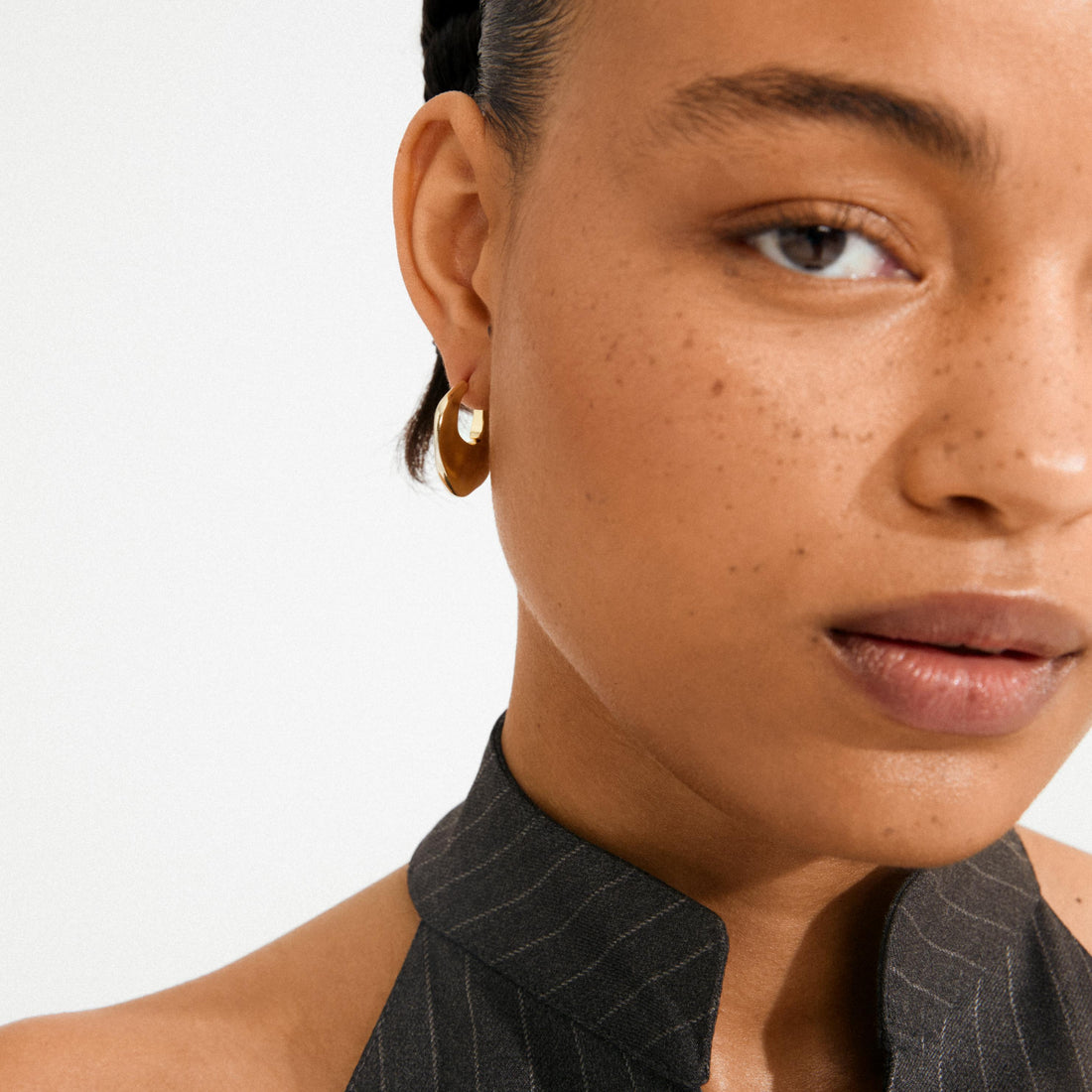 SENSE recycled flattened hoop earrings