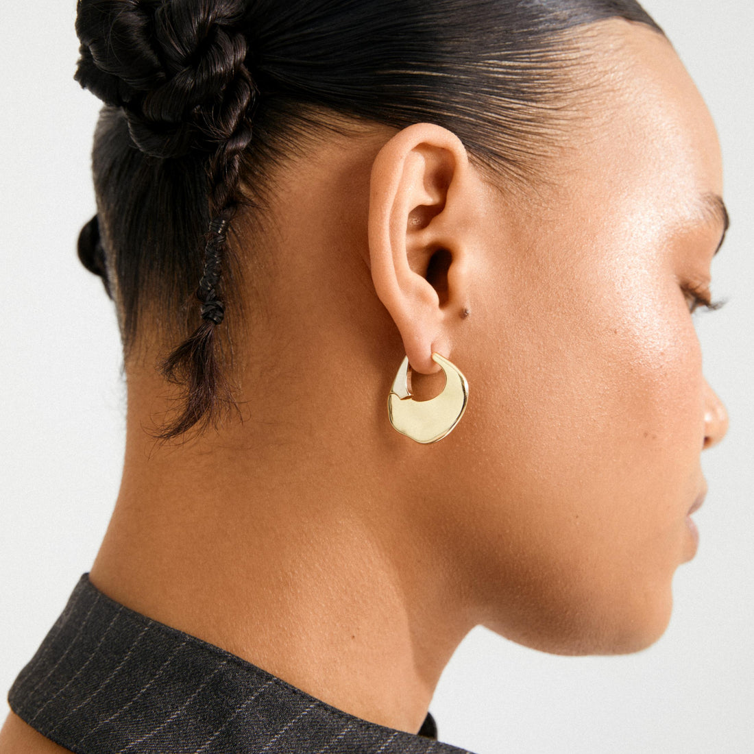 SENSE recycled flattened hoop earrings