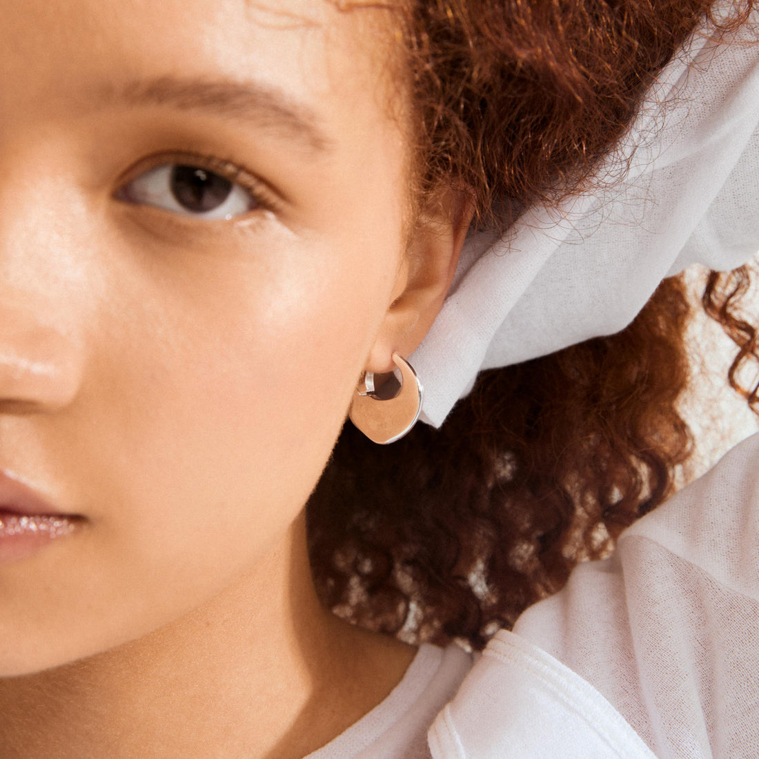 SENSE recycled flattened hoop earrings