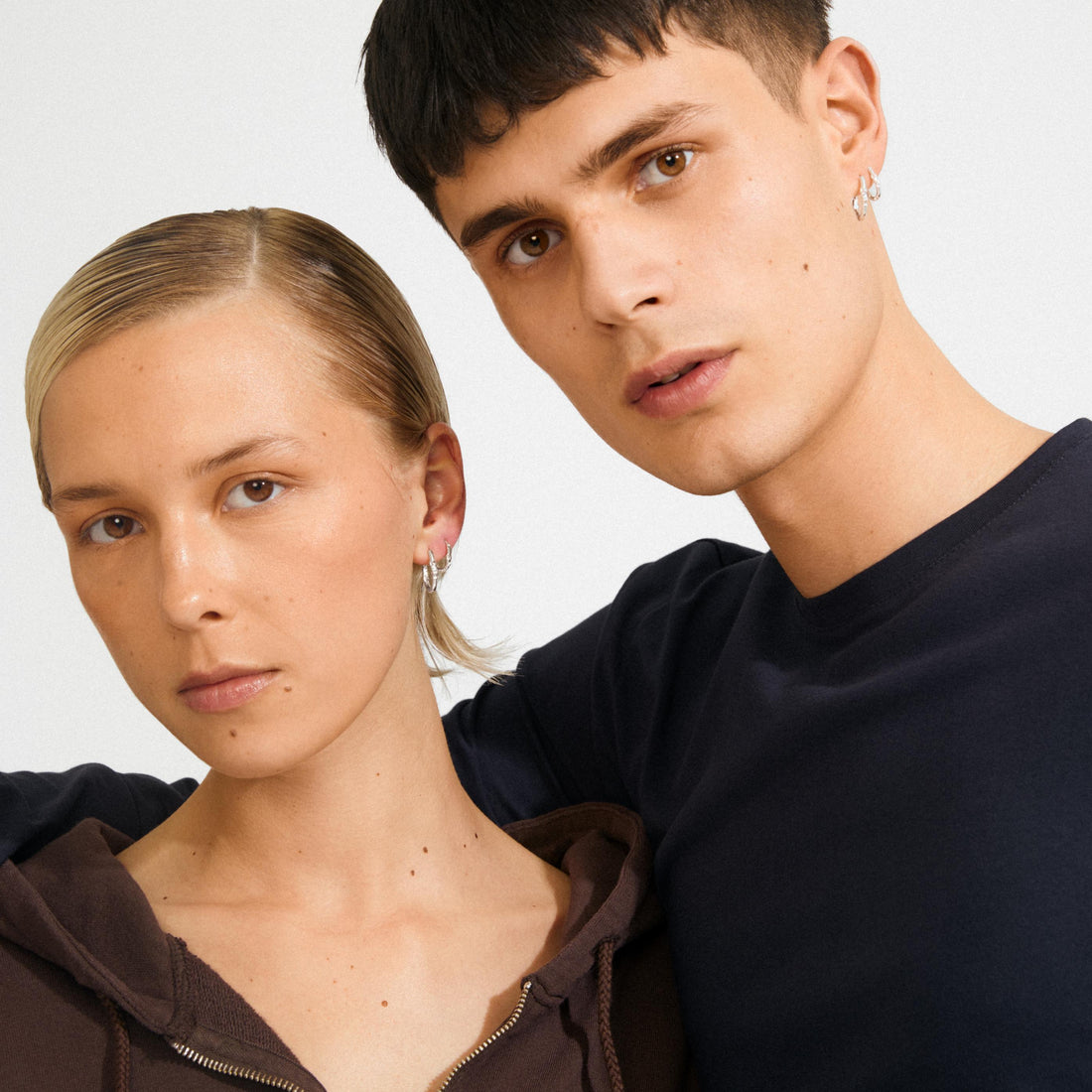 SENSE recycled hoop earrings 2-in-1 set