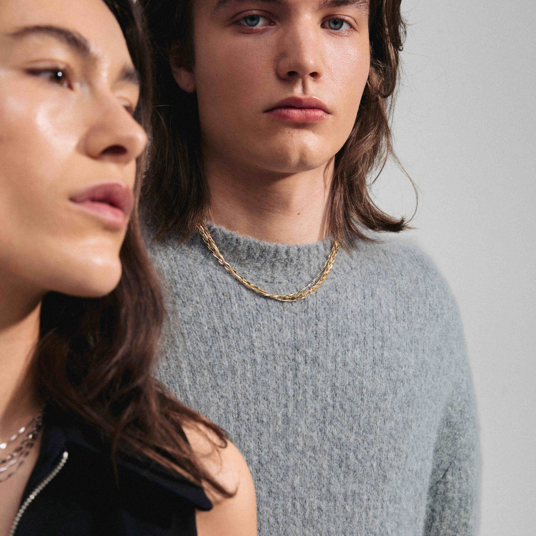 CONNECT Collier à chaînes superposées recyclées