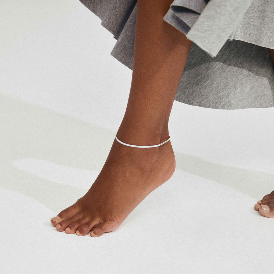 JOANNA recycled herringbone ankle chain