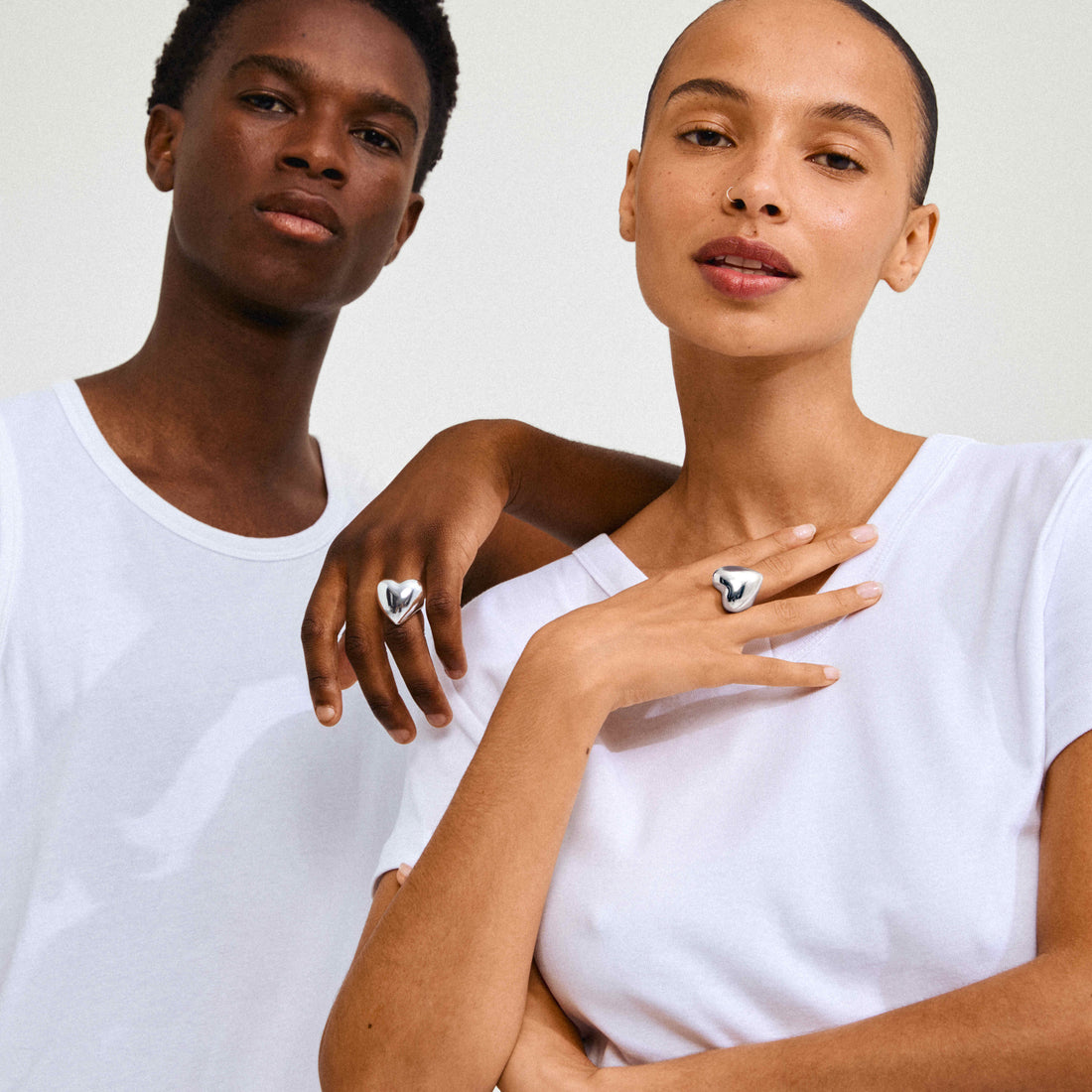 ANNEMETTE recycled chunky heart ring