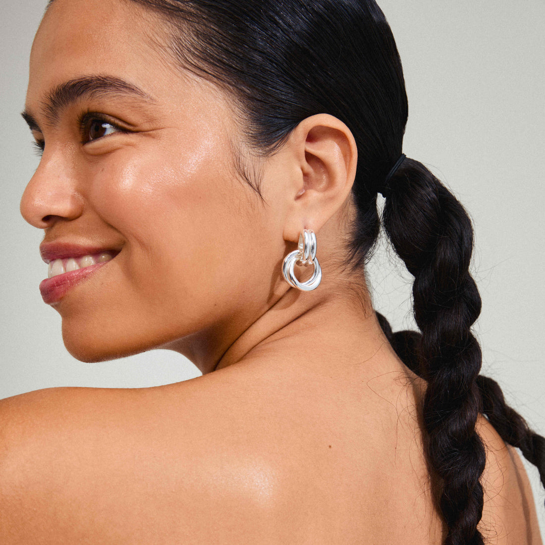 AGNI recycled knot hoop earrings