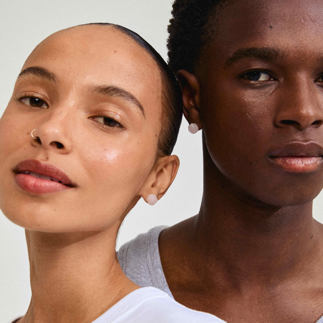 ADEM rosequartz stud earrings