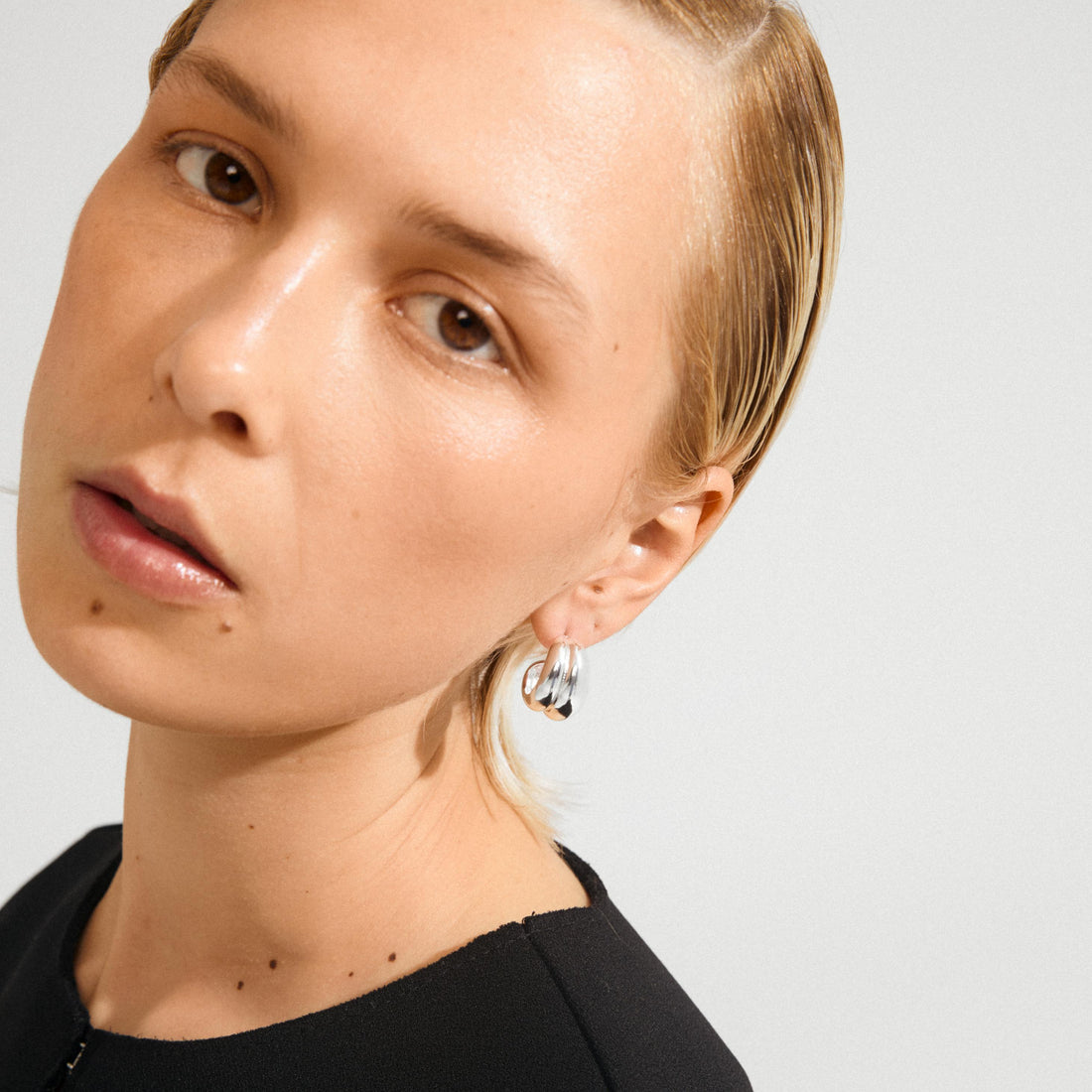MIKO recycled chunky half-hoop earrings