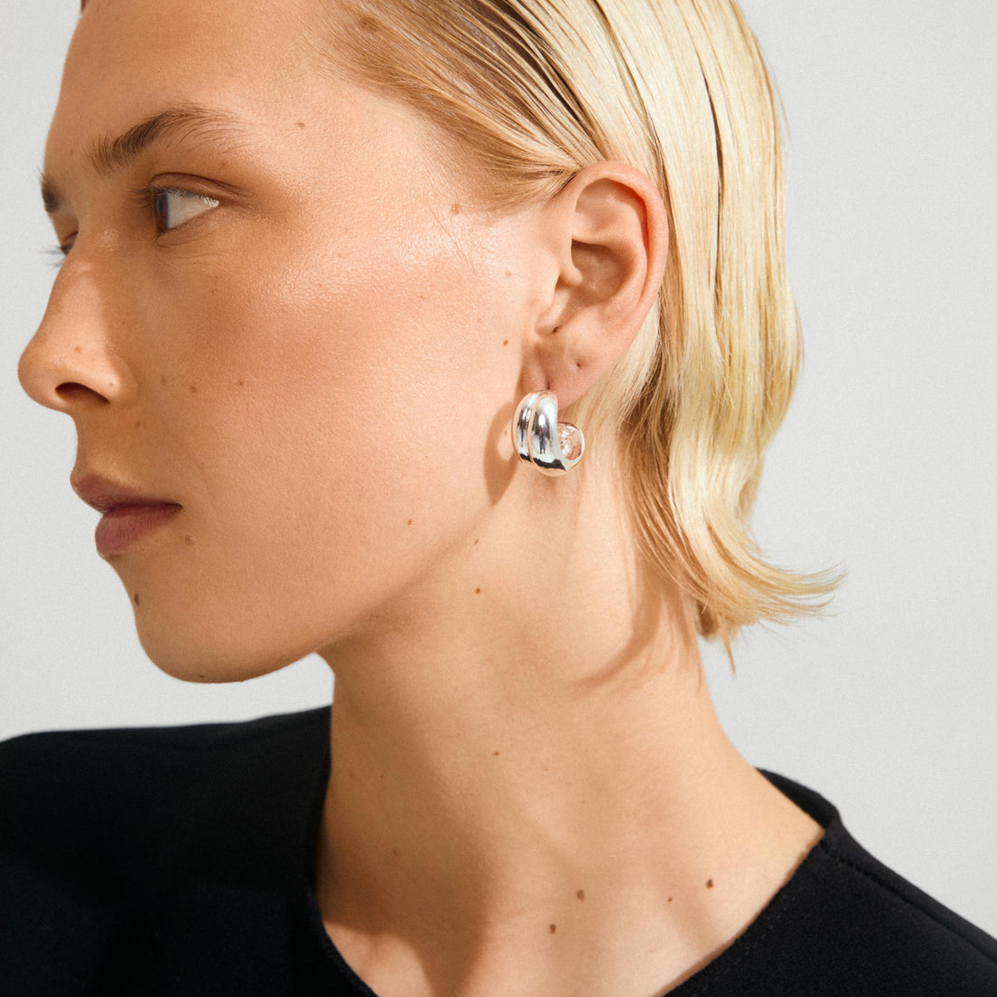 MIKO recycled chunky half-hoop earrings
