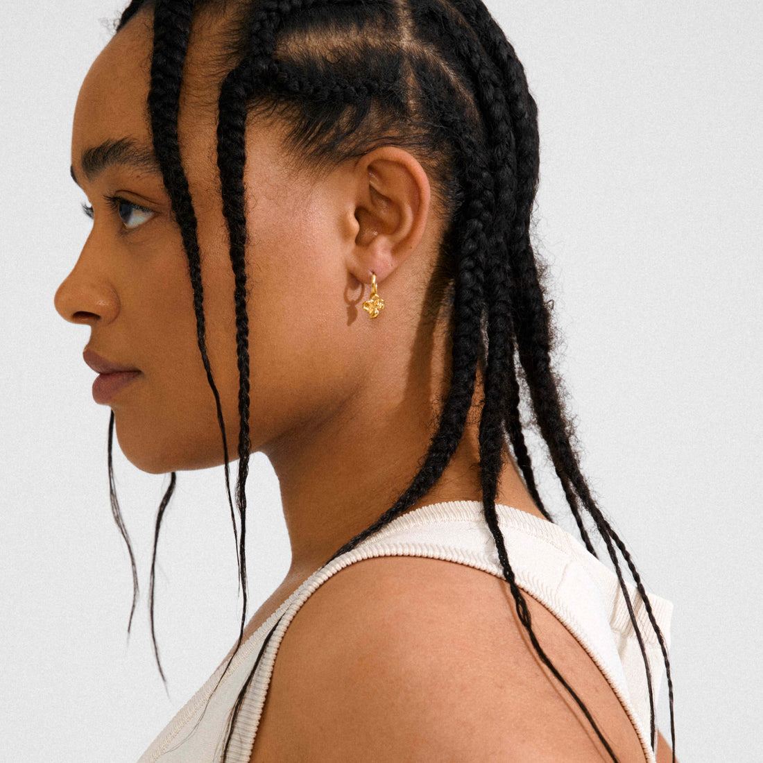 LUIS recycled flower hoop earrings