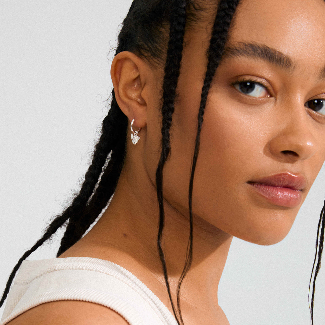 LUIS recycled flower hoop earrings
