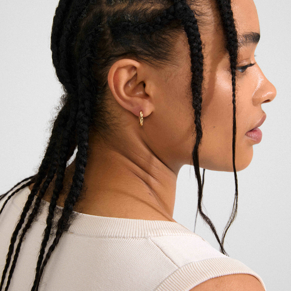 DECLAN recycled twisted hoop earrings