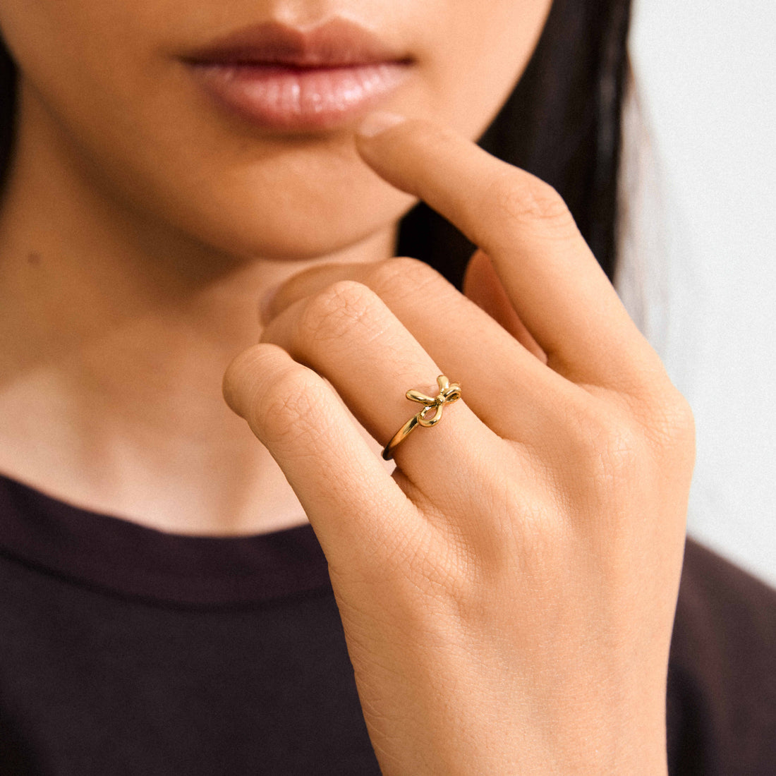 LULU recycled bow stack ring