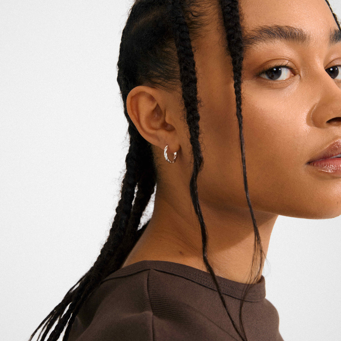 DECLAN recycled twisted hoop earrings