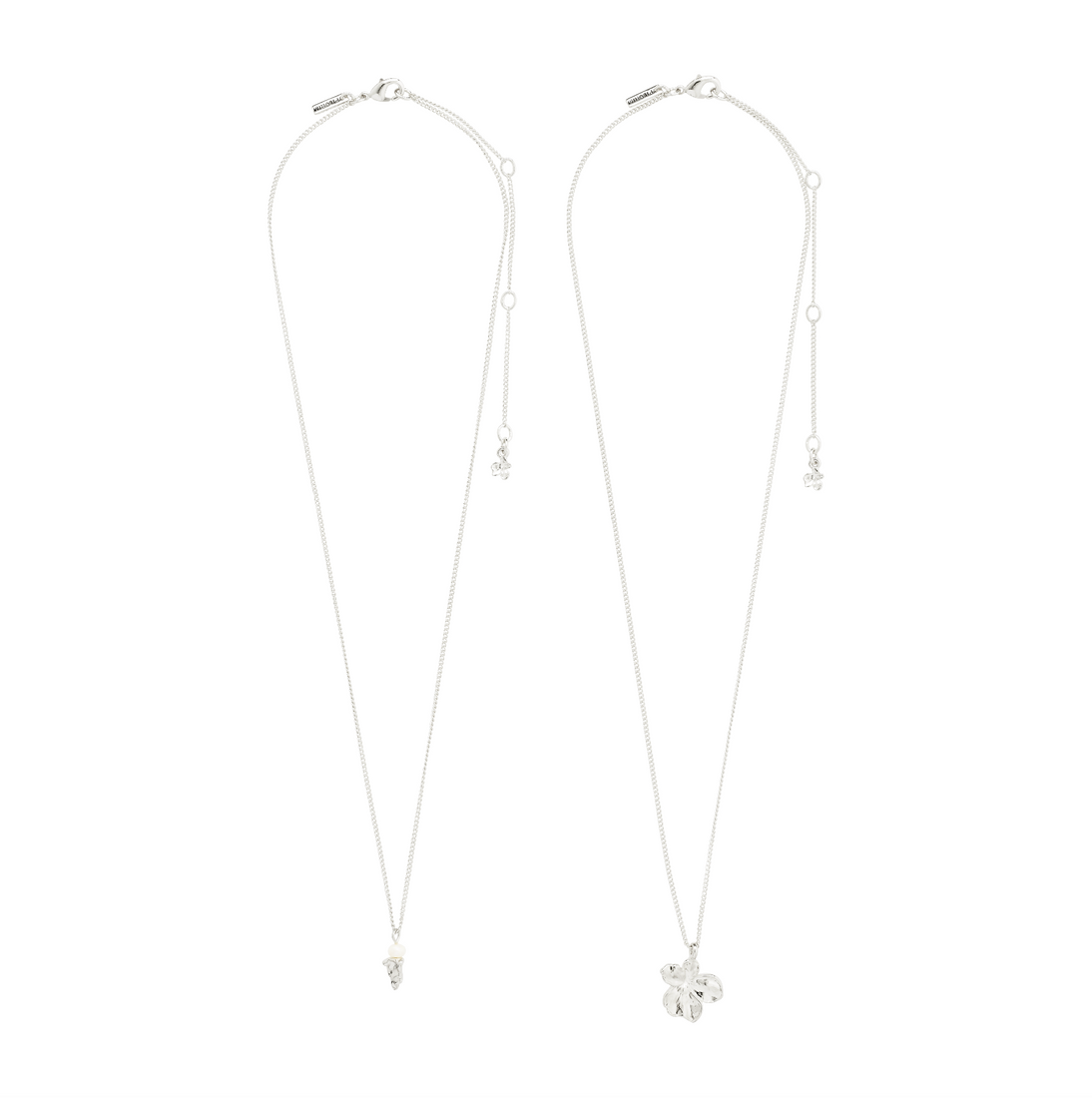 ZHURI recycled flower & pearl necklace 2-in-1