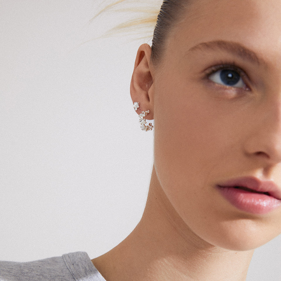 ZHURI recycled flower earrings 2-in-1 set
