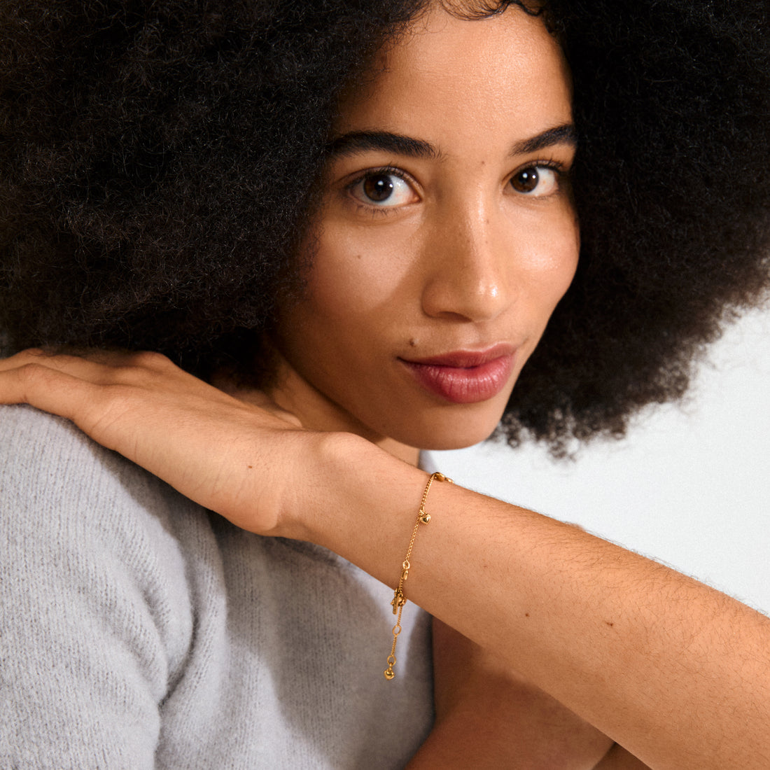 ALAIA bracelet pendentifs cœur recyclé