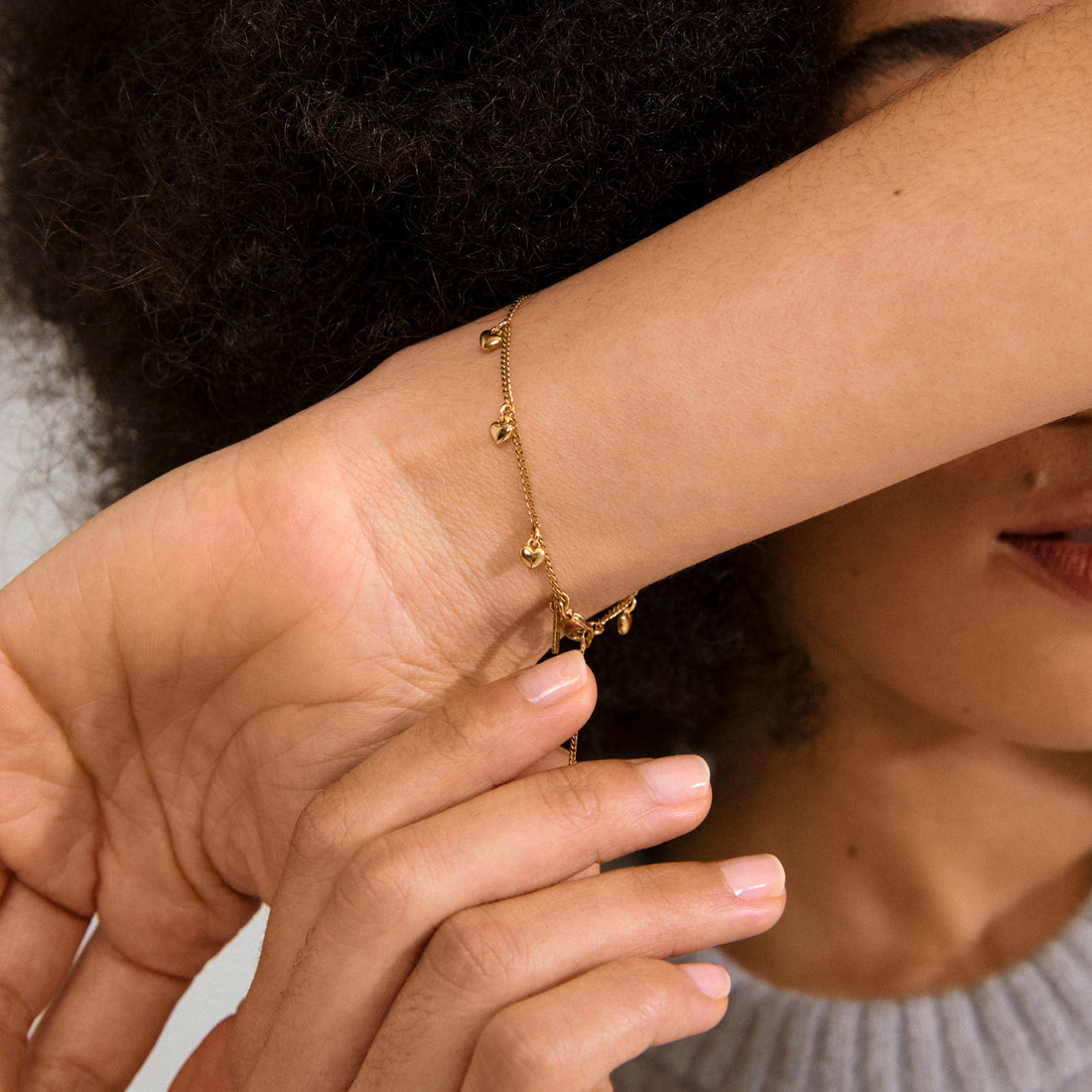 ALAIA bracelet pendentifs cœur recyclé