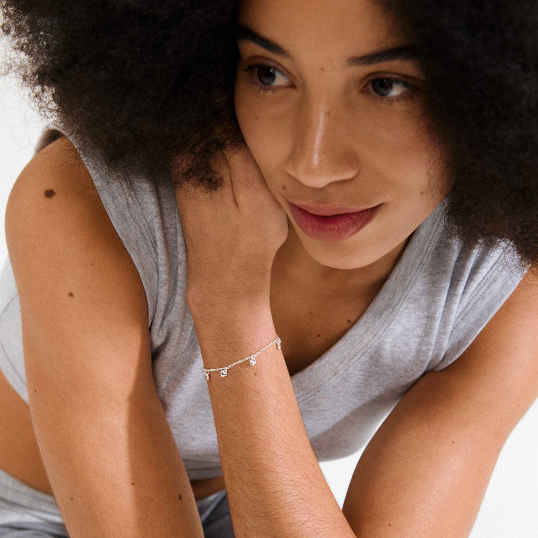 ALAIA bracelet pendentifs cœur recyclé