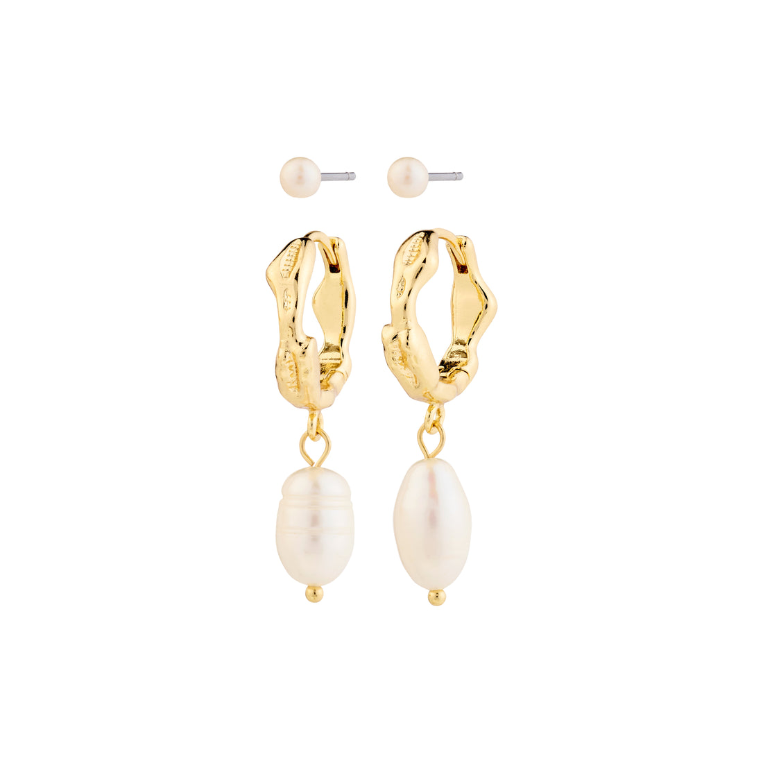 PILGRIM JONNE pearl earrings 2-in-1 set