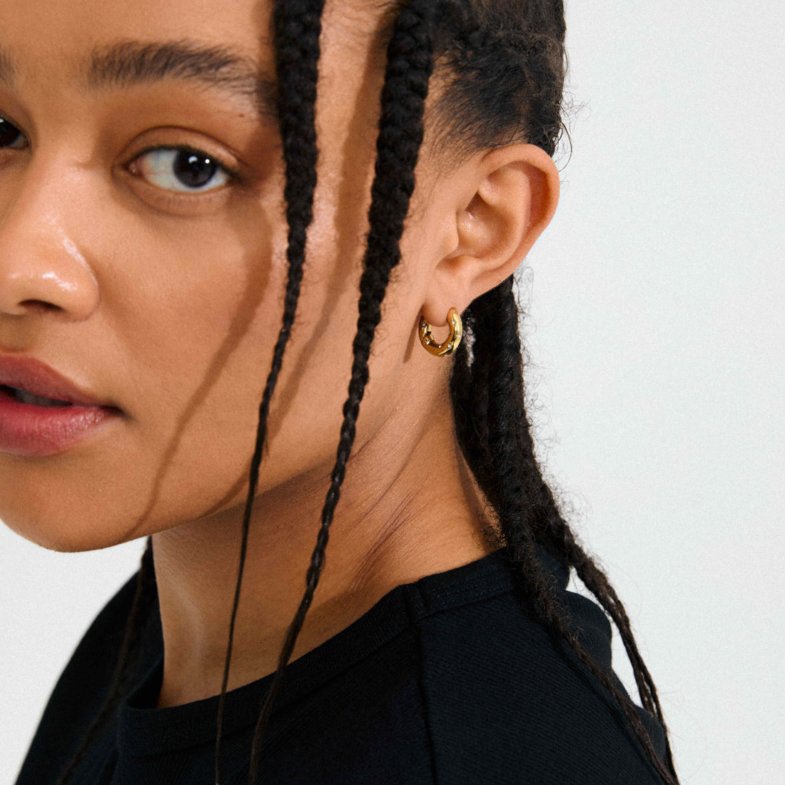 NEVAEH recycled chunky crystal hoops