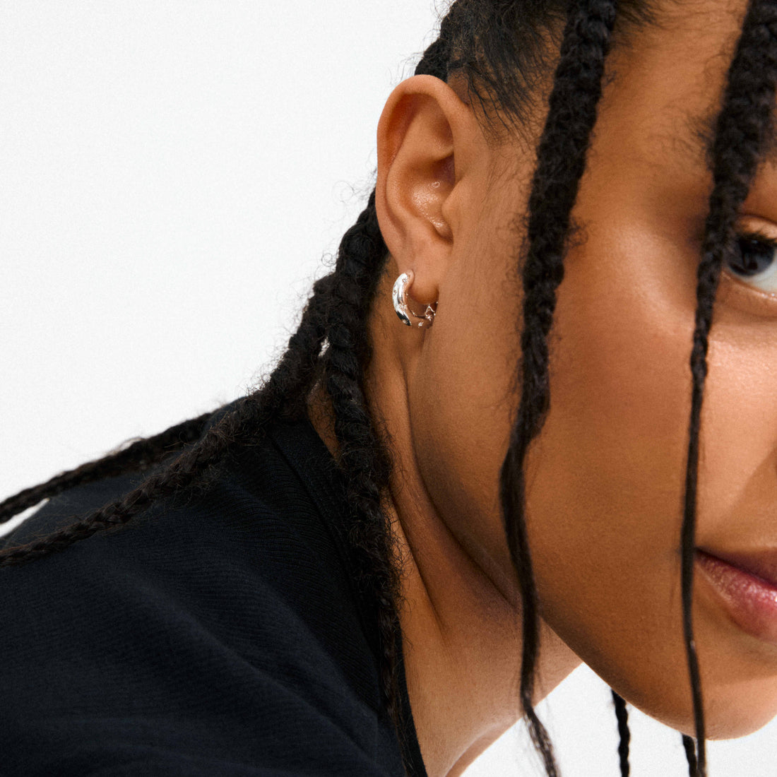 NEVAEH recycled chunky crystal hoops