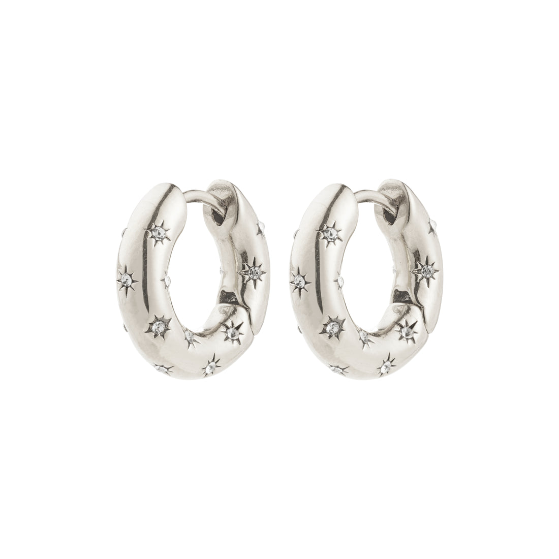 NEVAEH recycled chunky crystal hoops