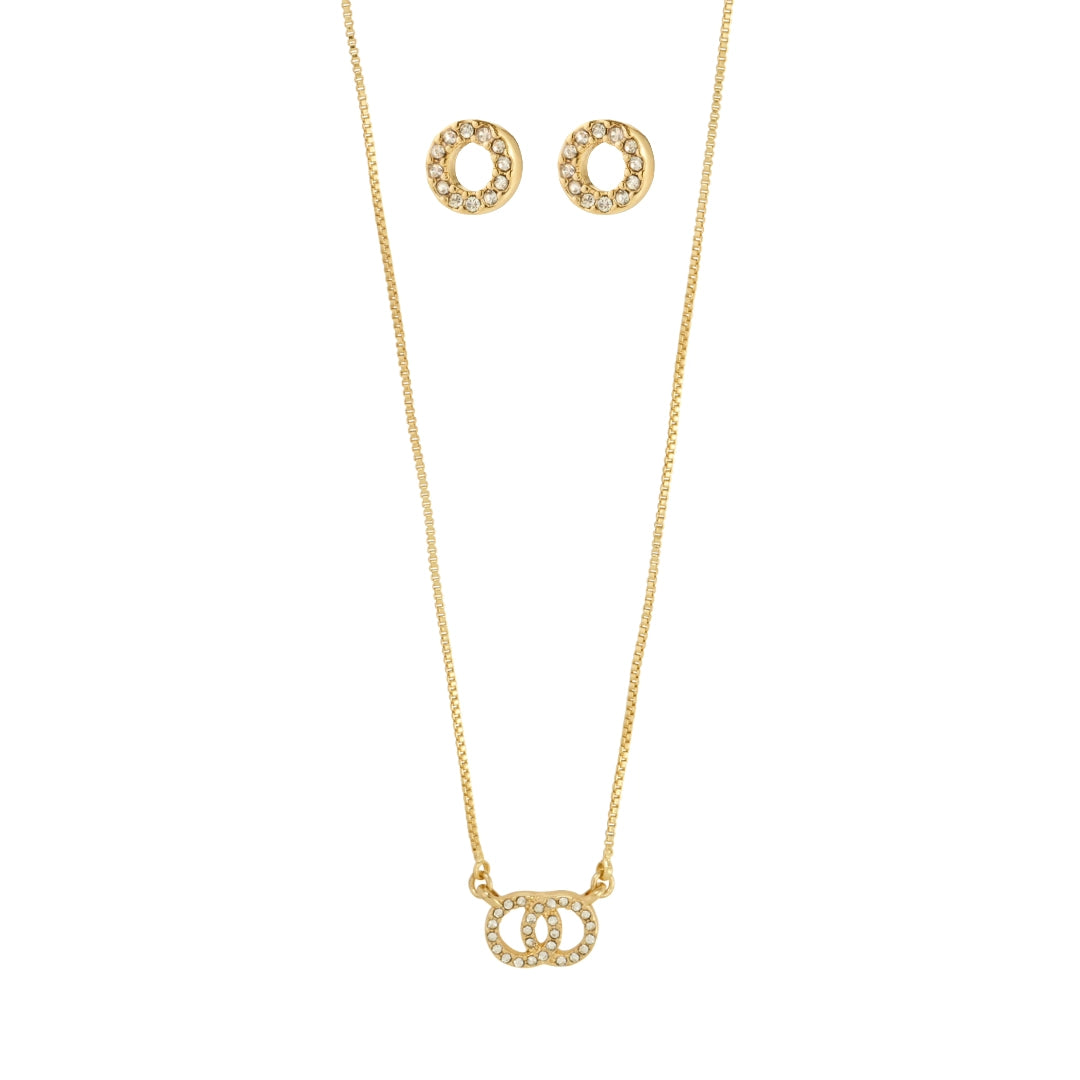 HARLAN recycled crystal necklace & earrings set