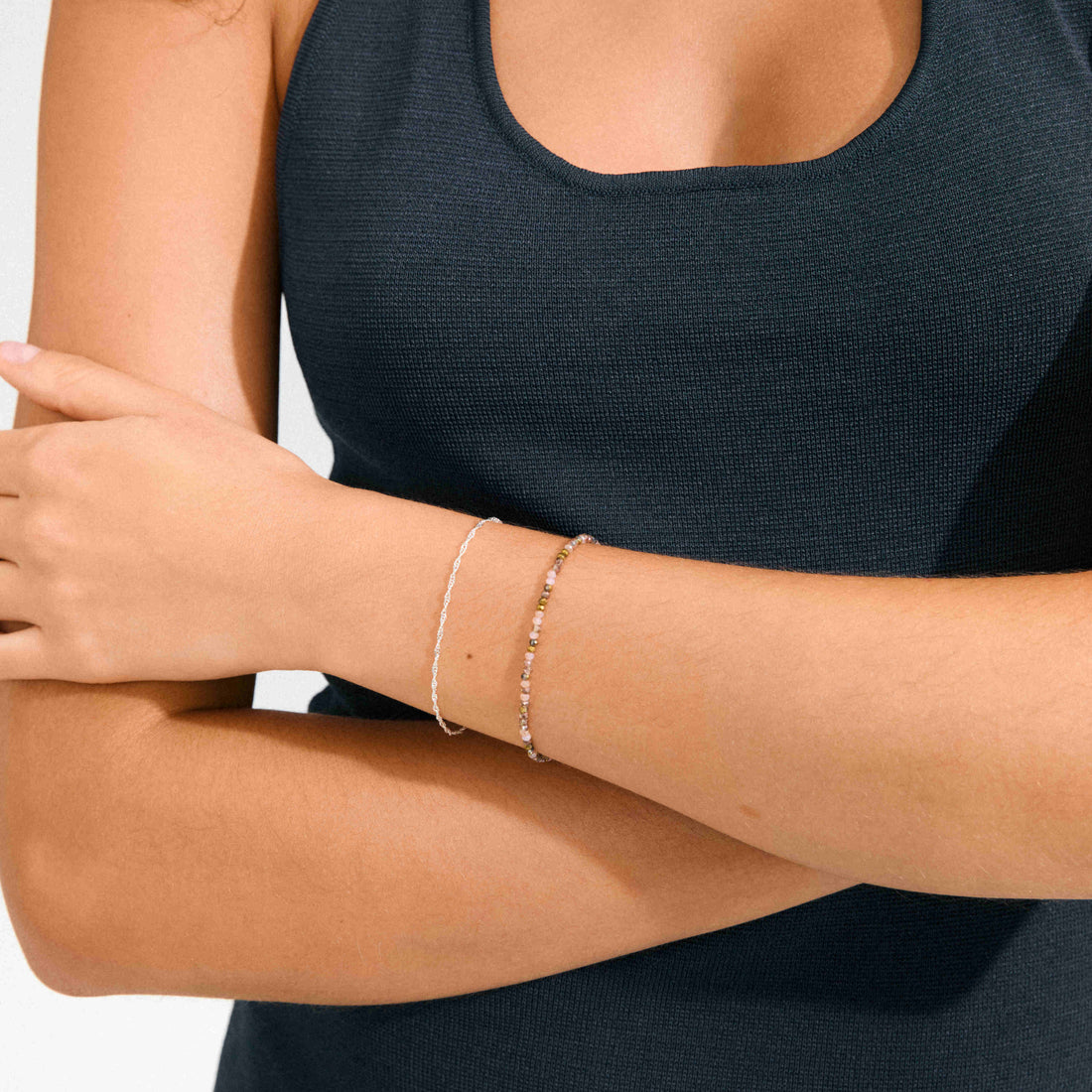 BELLAMY Bracelet billes & chaîne 2-en-1