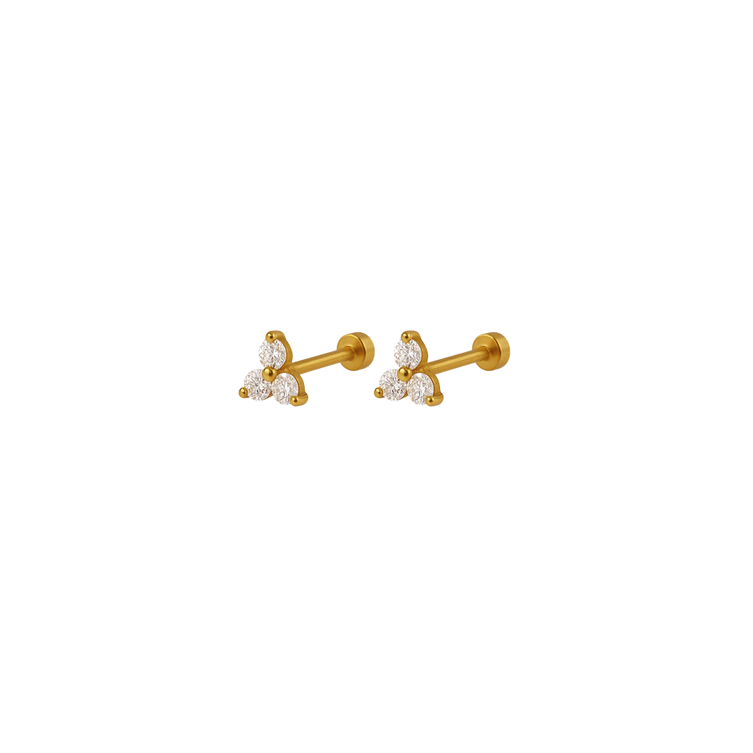 PIERCING STUDIO: Minerva Flat Back Piercing 24K PVD Gold