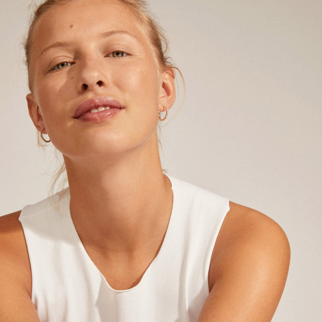 Ebna Medium Crystal Hoops - PILGRIM