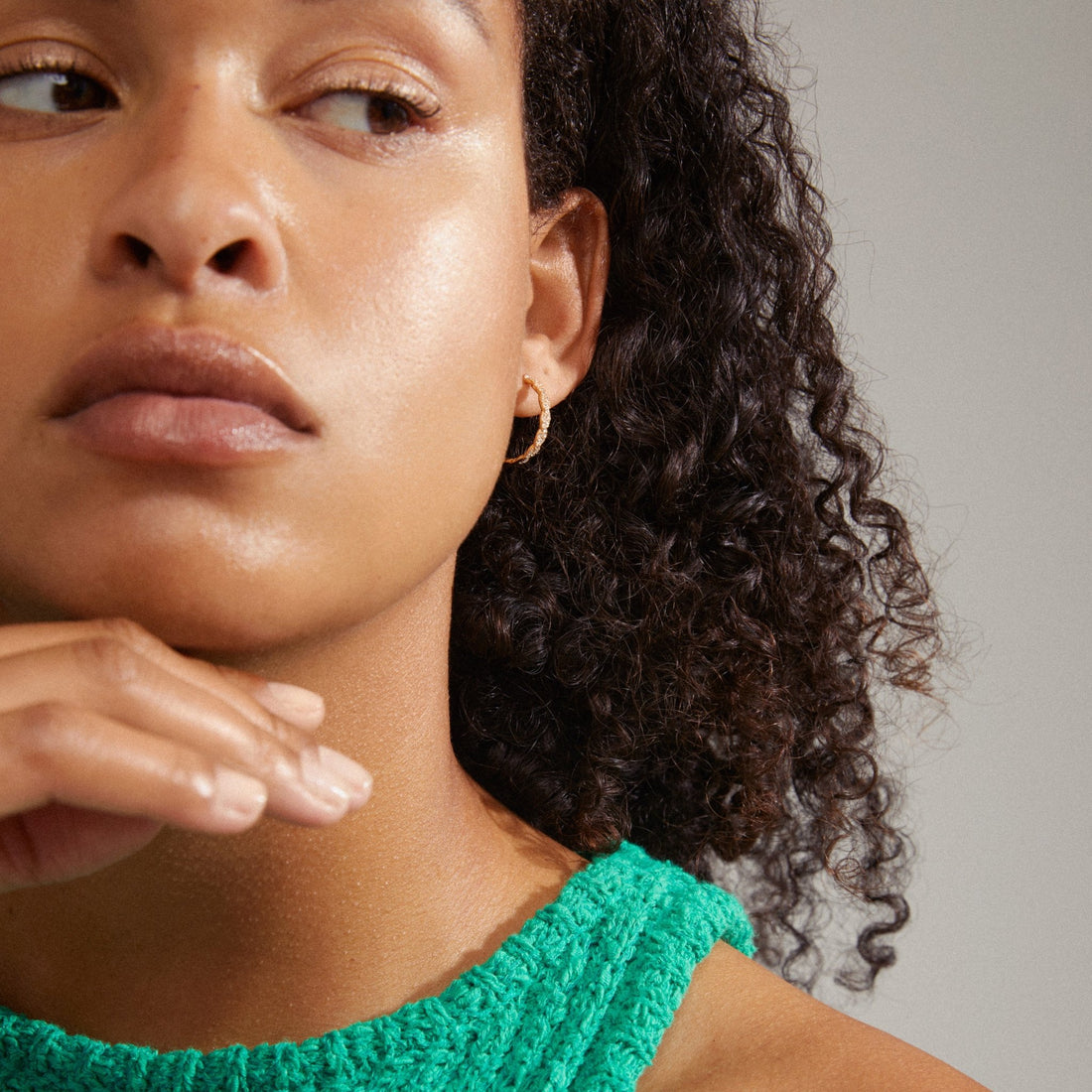 Ezo Twirled Medium Crystal Hoops - PILGRIM