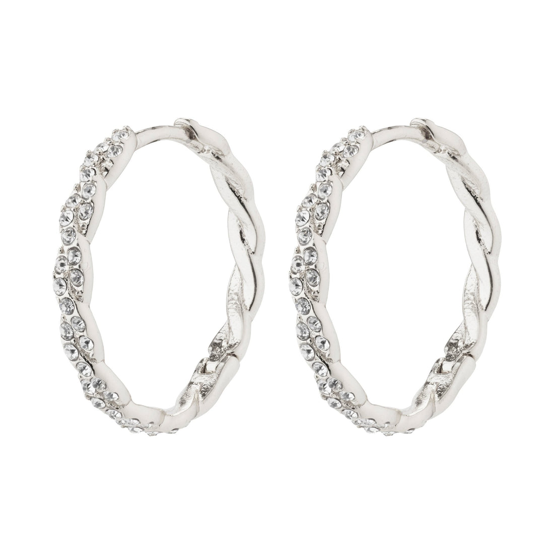 Ezo Twirled Medium Crystal Hoops - PILGRIM