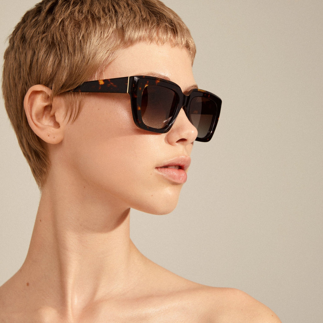 JOGLI recycled sunglasses tortoise brown/gold - PILGRIM
