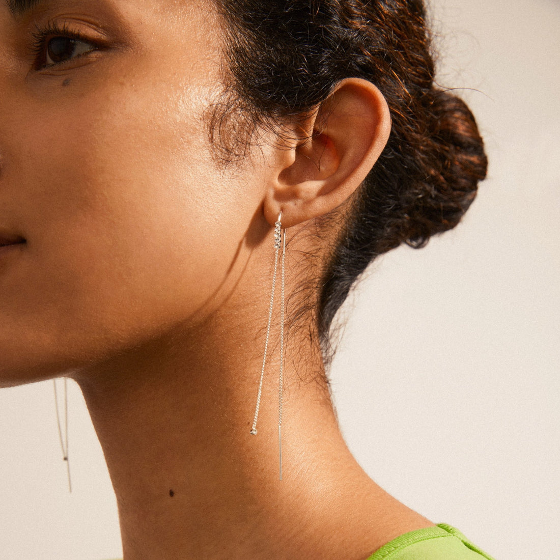 ANDREA Recycled Chain Crystal Earrings - PILGRIM