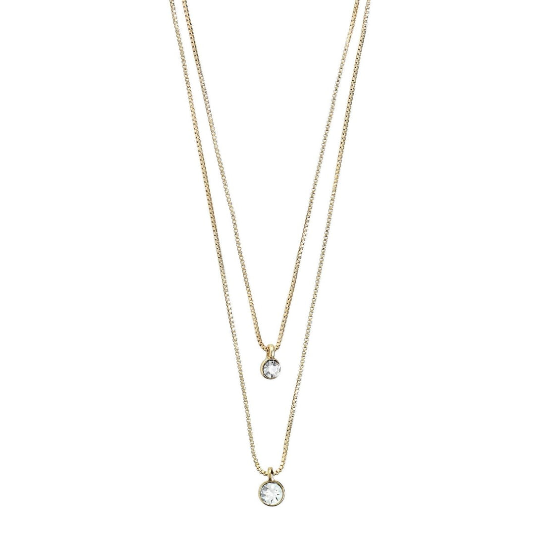 Pilgrim Lucia Double Crystal Necklace - PILGRIM