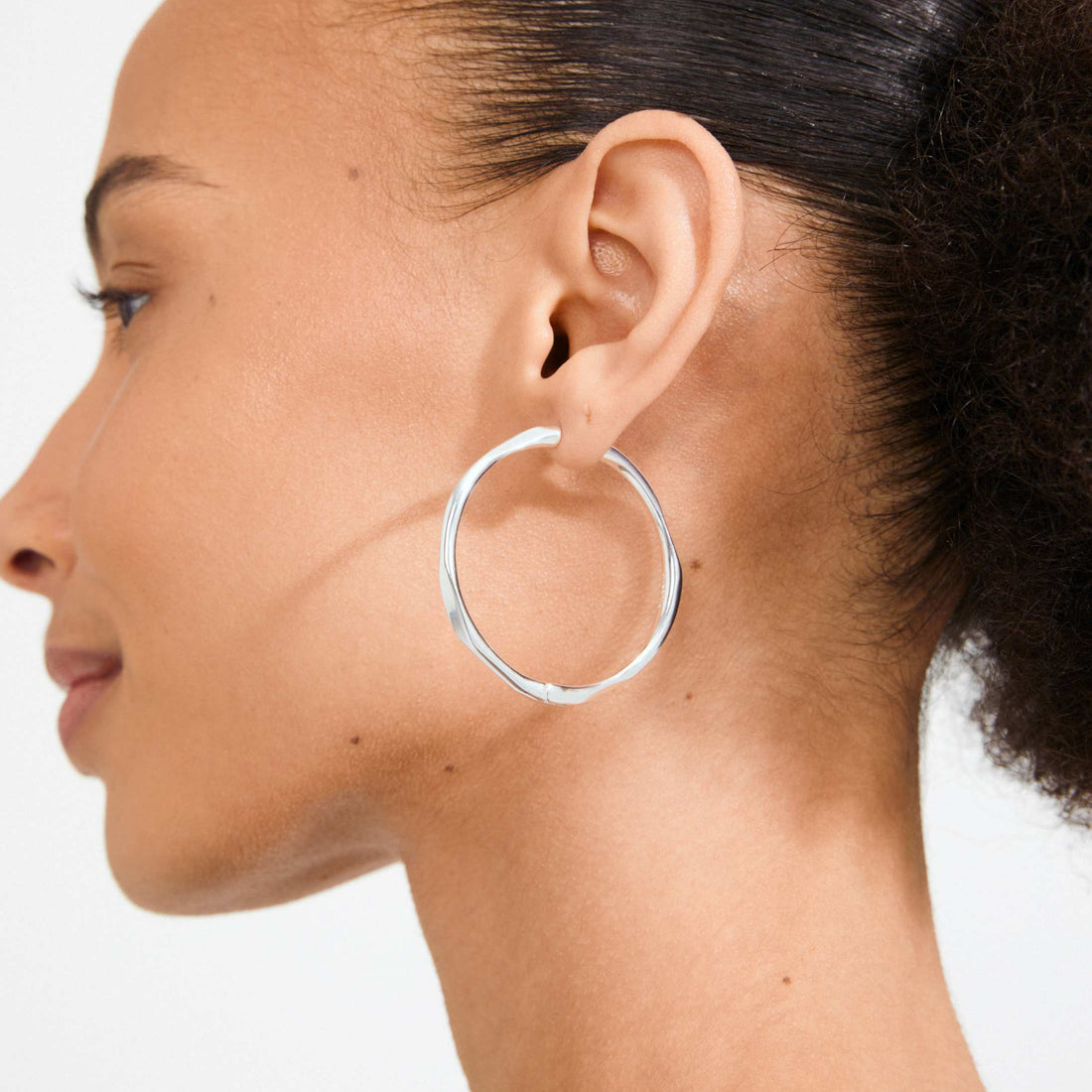 PRESENCE recycled textured hoop earrings
