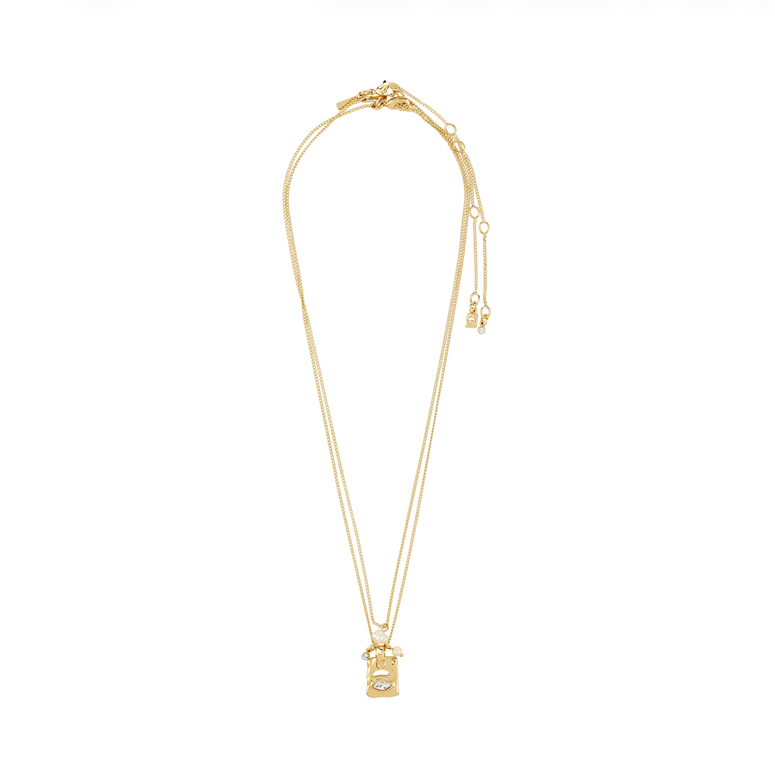 FIRE collier pendentifs cristaux recyclé 2-en-1