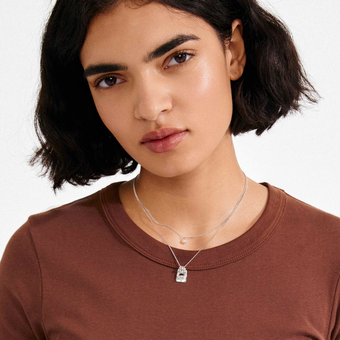 FIRE collier pendentifs cristaux recyclé 2-en-1