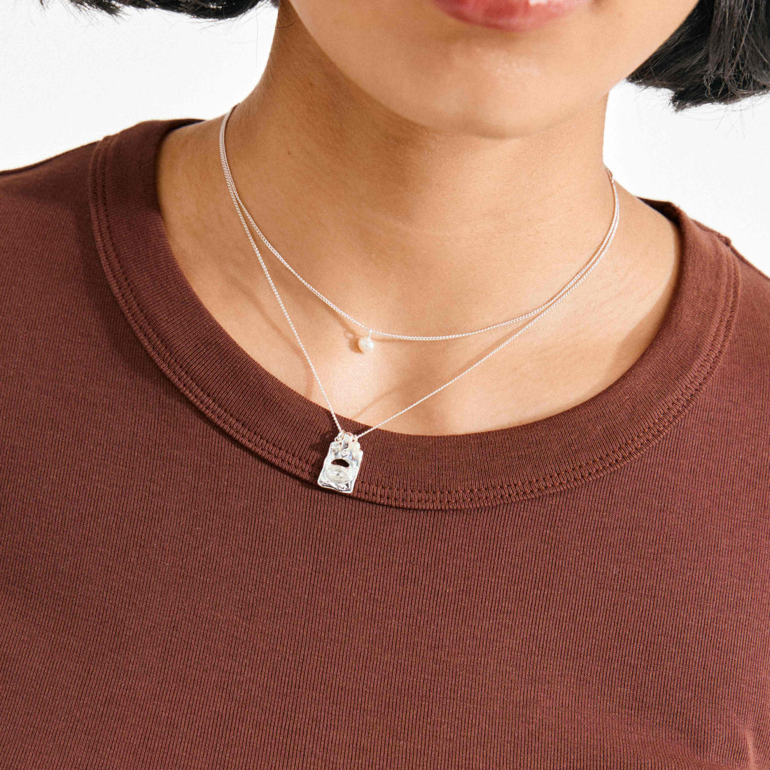 FIRE collier pendentifs cristaux recyclé 2-en-1