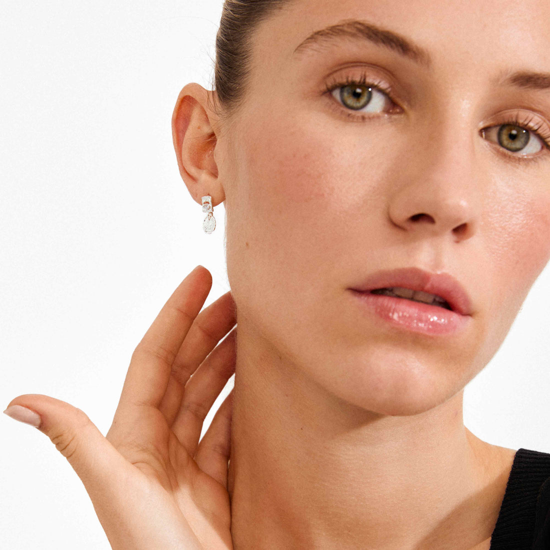 FIRE boucles d'oreilles pendentifs cristaux recyclées