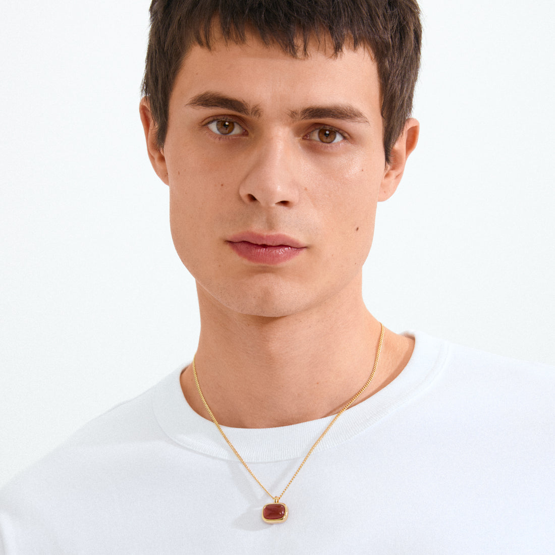 NOW recycled red agate pendant necklace