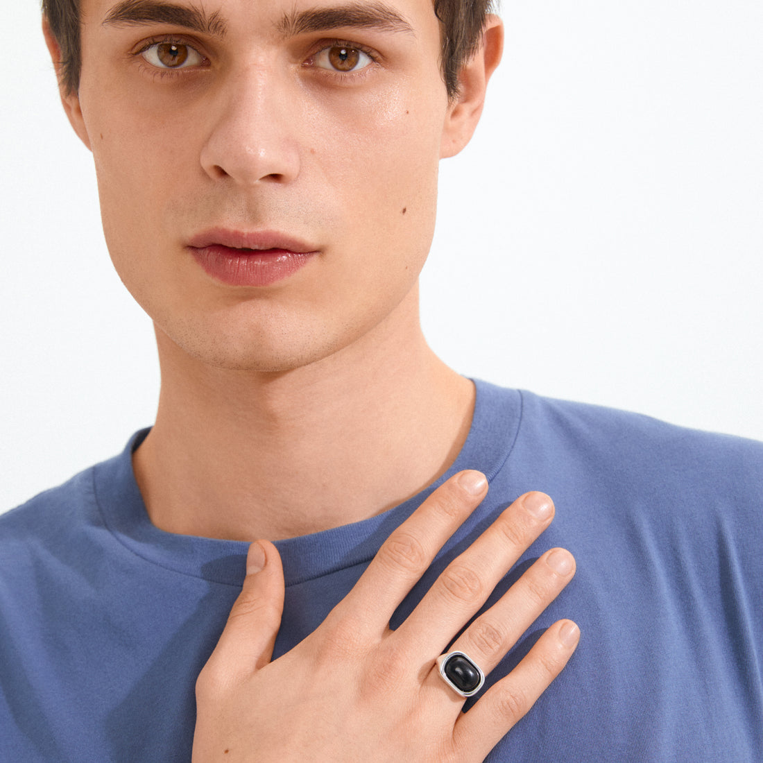 NOW bague agate noire recyclée