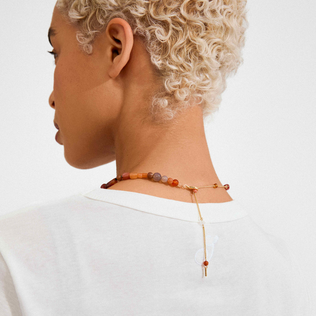 IRIS semi-precious stones necklace red