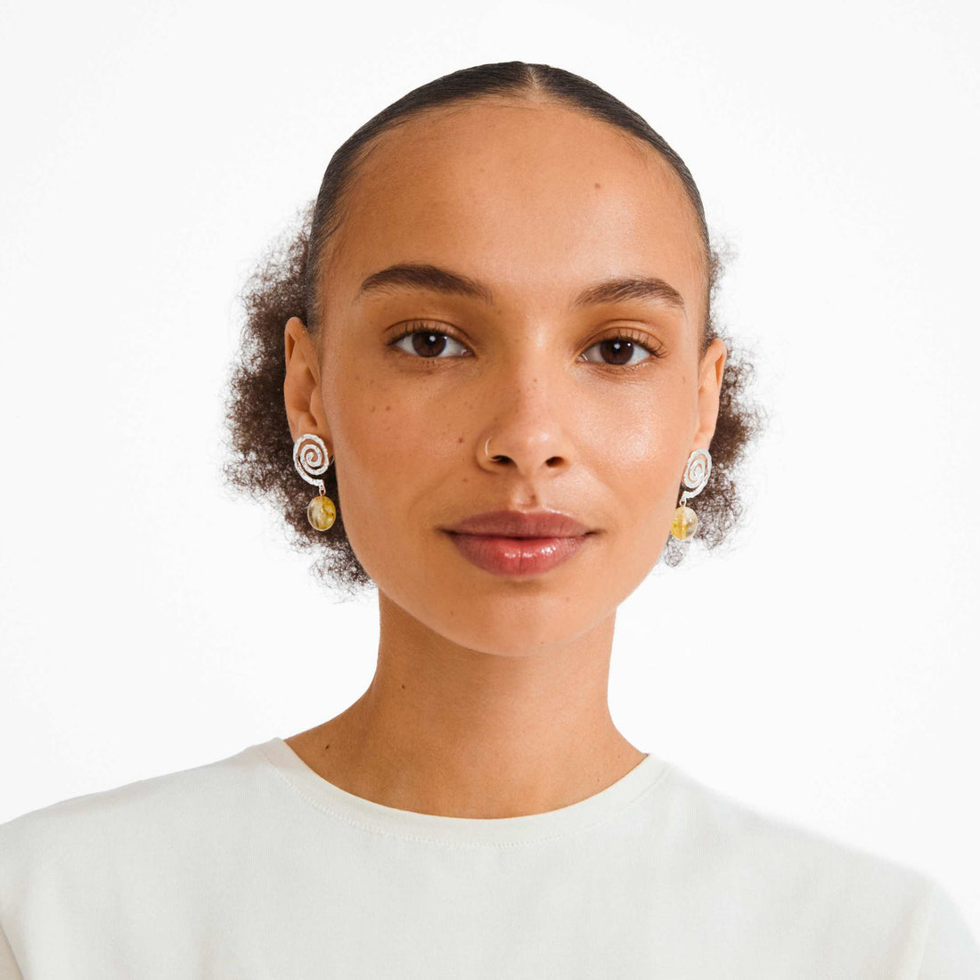 STILL BOUCLES D'OREILLES PENDENTIFS RECYCLÉES JAUNE