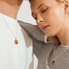 SENSE collier pendentif en pierre agate rouge recyclé